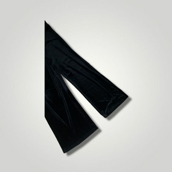 MODA Black Sleeveless Basic velvet Casual Jumpsuit flare bottom Romper - Picture 9 of 11